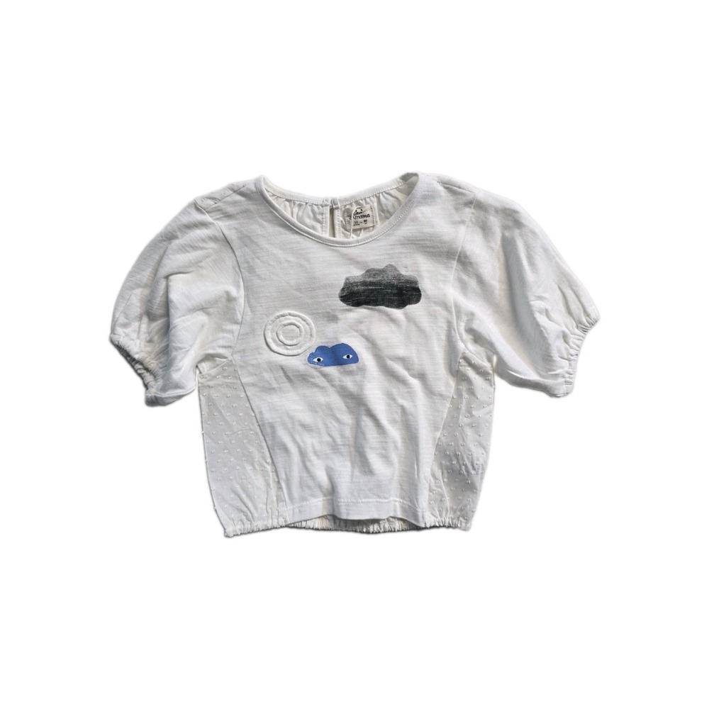 Aimama Baby Girls Top White 12 Months  Cloud Mask NWT